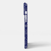 Grote bloesem naadloos aangepast patroon iPhone hoesje (Linkerkant)