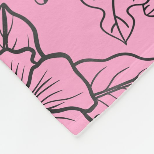 Grote bloesem roze gepersonaliseerde naam fleece deken (Hoek)