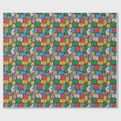 Grote bloesems retro bloemennaadloos cadeaupapier (Vlak)
