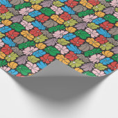 Grote bloesems retro bloemennaadloos cadeaupapier (Hoek)