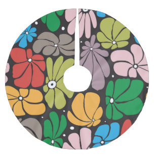 Grote bloesems retro bloemennaadloos kerstboom rok