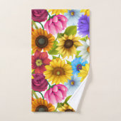 Grote blote botanische kleurrijke bloemen bad handdoek (Handdoek)