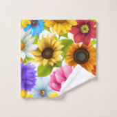 Grote blote botanische kleurrijke bloemen bad handdoek (Wasdoekje)