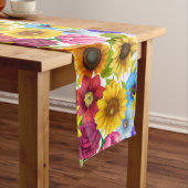 Grote blote botanische kleurrijke bloemen medium tafelloper (Voorbeeld)