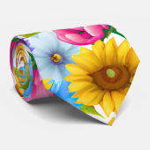 Grote blote botanische kleurrijke bloemen stropdas (Opgerold)