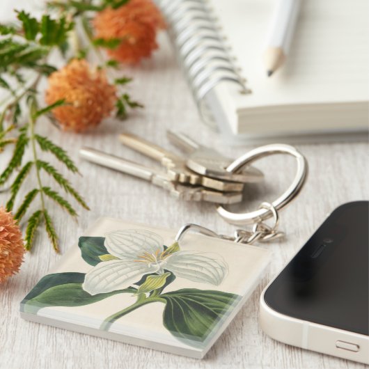 Grote blote trillium sleutelhanger (Voorkant Rechts)