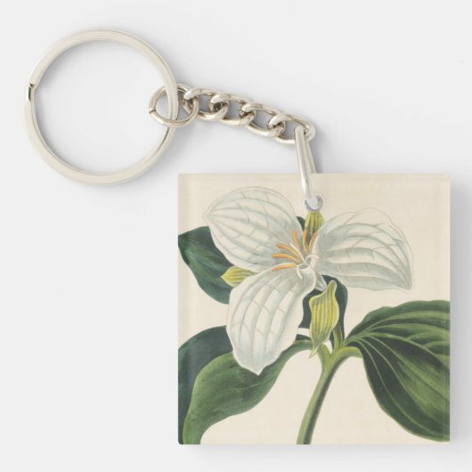 Grote blote trillium sleutelhanger (Voorkant)