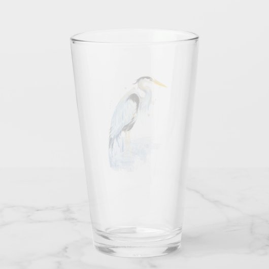 Grote Blue Heron Bird Natuur Art Glas (Achterkant)