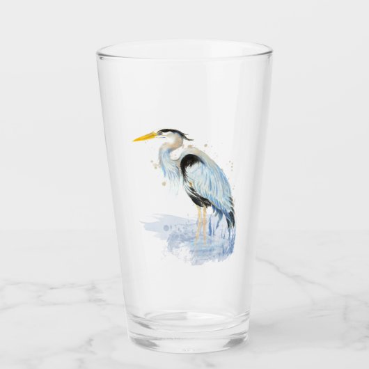 Grote Blue Heron Bird Natuur Art Glas (Voorkant)
