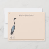 Grote Blue Heron Hand-Drawn  Stijl Notitiekaartje (Voorkant)