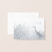 Grote Blue Heron silhouet natuur liefhebbers rusti Folie Kaarten (Voorkant met envelop)