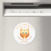 Grote Blue Owl Boy Baby shower Save the Date Magneet (Insitu (Vaatwasser))