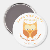 Grote Blue Owl Boy Baby shower Save the Date Magneet (Voorkant / Achterkant)