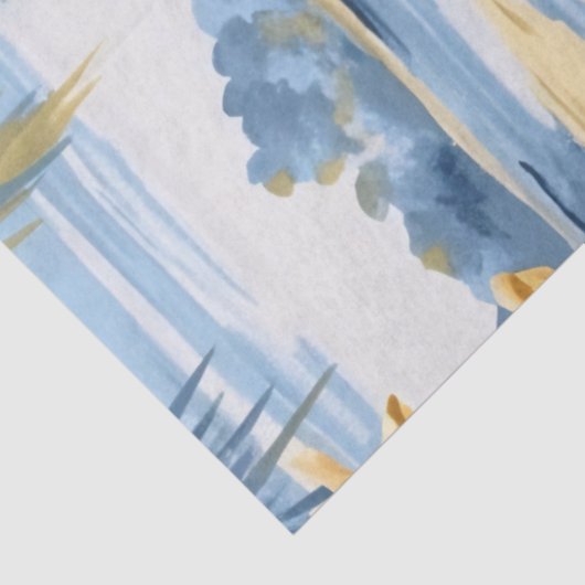 Grote Blue Pastel Ocean Uitzicht Decoupage Tissuepapier (Detail)