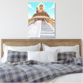 Grote Boeddha beeld canvasprint Canvas Afdruk (Insitu (Slaapkamer))