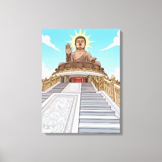 Grote Boeddha beeld canvasprint Canvas Afdruk (Voorkant)
