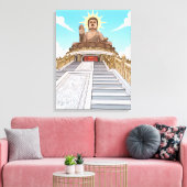 Grote Boeddha beeld canvasprint Canvas Afdruk (Insitu (Woonkamer))