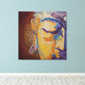 Grote Boeddha gezicht Canvas Afdruk (Insitu (Houten vloer))