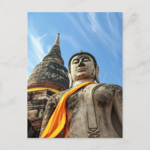 Grote Boeddha in Ayutthaya, Thailand Briefkaart