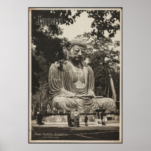 Grote Boeddha Japanse  reisposter uit 1930 Poster