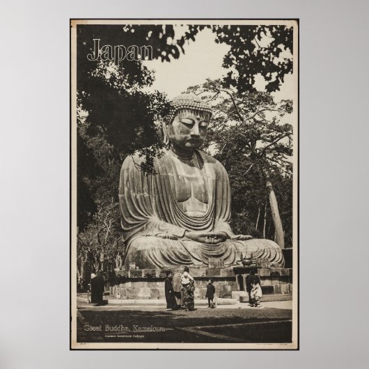 Grote Boeddha Japanse reisposter uit 1930 Poster (Voorkant)