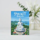 Grote Boeddha Thailand Briefkaart (Staand voorkant)