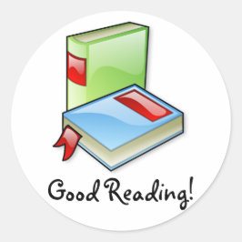 Grote boeken ronde sticker