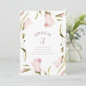 Grote boho Wildflower Birthday Party Girl Kaart (Staand voorkant)