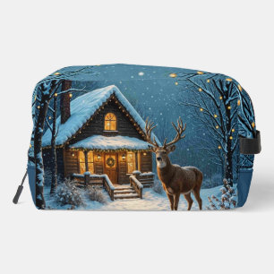Grote bok bezoekt Kerstmis met sneeuw Toilettasje