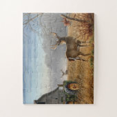 Grote Bok Herten Gevecht Op De Boerderij Legpuzzel (Verticaal)