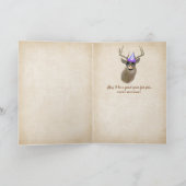 Grote bok herten in bossen voor ouder worden kaart (Binnen)