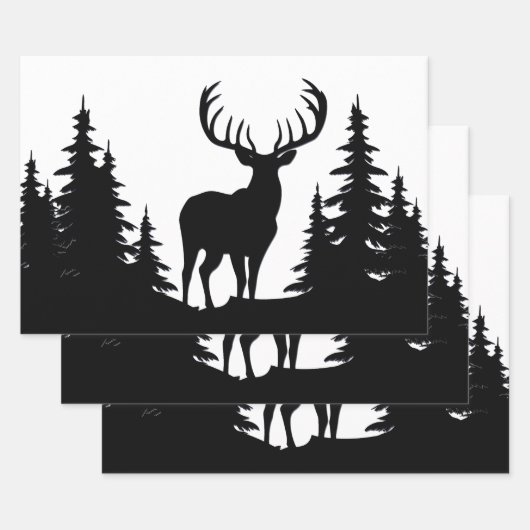 Grote bok onder pijnboom Vector  Inpakpapier Vel (Set)