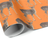 Grote bok op jager sinaasappel cadeaupapier (Rol Hoek)