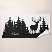 Grote bok tussen pijnbomen Vector naam Badhanddoek (Badhanddoek)