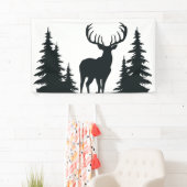Grote bok tussen pijnbomen vector spandoek (Insitu)