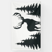 Grote bok tussen pijnbomen vector spandoek (Verticaal)