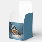 Grote bok's besneeuwde kerstbezoek bedankdoosjes (Geopend)