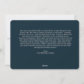 Grote Bold Fun Navy Blauw Script Vrolijke vakantie Feestdagenkaart (Achterkant)