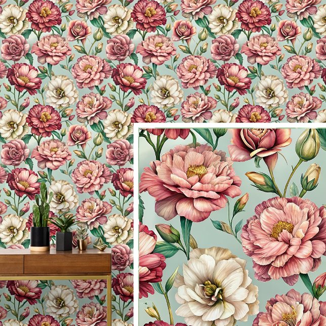 Grote Bold & Mooie Zachte Donker Lichtroze Bloemen Behang (Creator heeft geüpload)