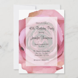 Grote Bold Paarse Lente Roos Verjaardagsuitnodigin Kaart