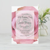 Grote Bold Paarse Lente Roos Verjaardagsuitnodigin Kaart (Staand voorkant)