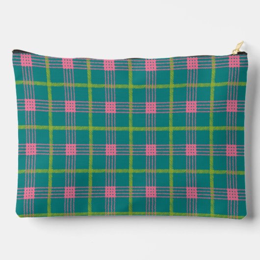 Grote Bold Plaid Initiaal Rits Pouch Etui (Achterkant)