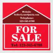 GROTE BOLD TE KOOP Aangepaste onroerende goederen Raamsticker (Vel)