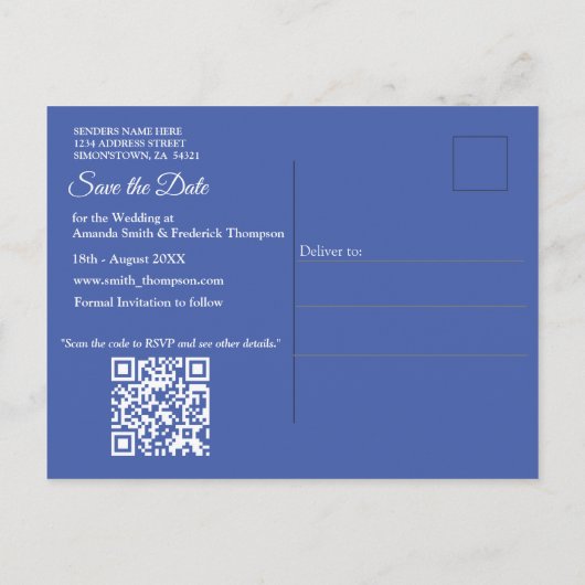 Grote bomen, Herfstbladeren & Blauwvogels. Aankondigingskaart (Achterkant)