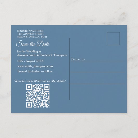 Grote bomen, Herfstbladeren & Blauwvogels. Aankondigingskaart (Achterkant)