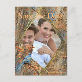 Grote bomen, Herfstbladeren & Blauwvogels. Aankondigingskaart