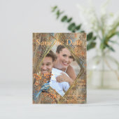 Grote bomen, Herfstbladeren & Blauwvogels. Aankondigingskaart (Staand voorkant)