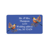 Grote bomen, Herfstbladeren & Blauwvogels. Etiket (Voorkant)