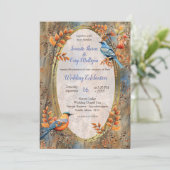 Grote bomen, Herfstbladeren & Blauwvogels. Kaart (Staand voorkant)