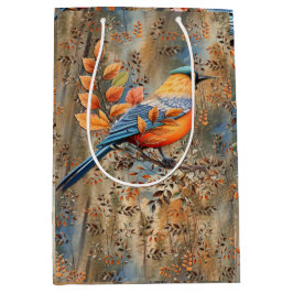 Grote bomen, Herfstbladeren & Blauwvogels. Medium Cadeauzakje